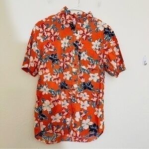 Old Navy The Classic Shirt Slim Fit Built-in-Flex Hawaiian Print Medium